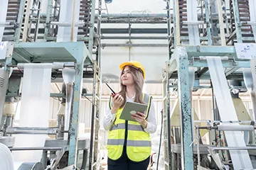 Large industrial manufacturer case study visual showing how BigFix improves endpoint management, security, and digital workspace efficiency in a global manufacturing environment