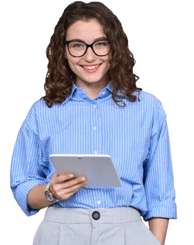 Professional woman using a laptop in a modern office, representing an engaged digital employee benefiting from an optimized digital employee experience