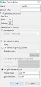 prompt action window