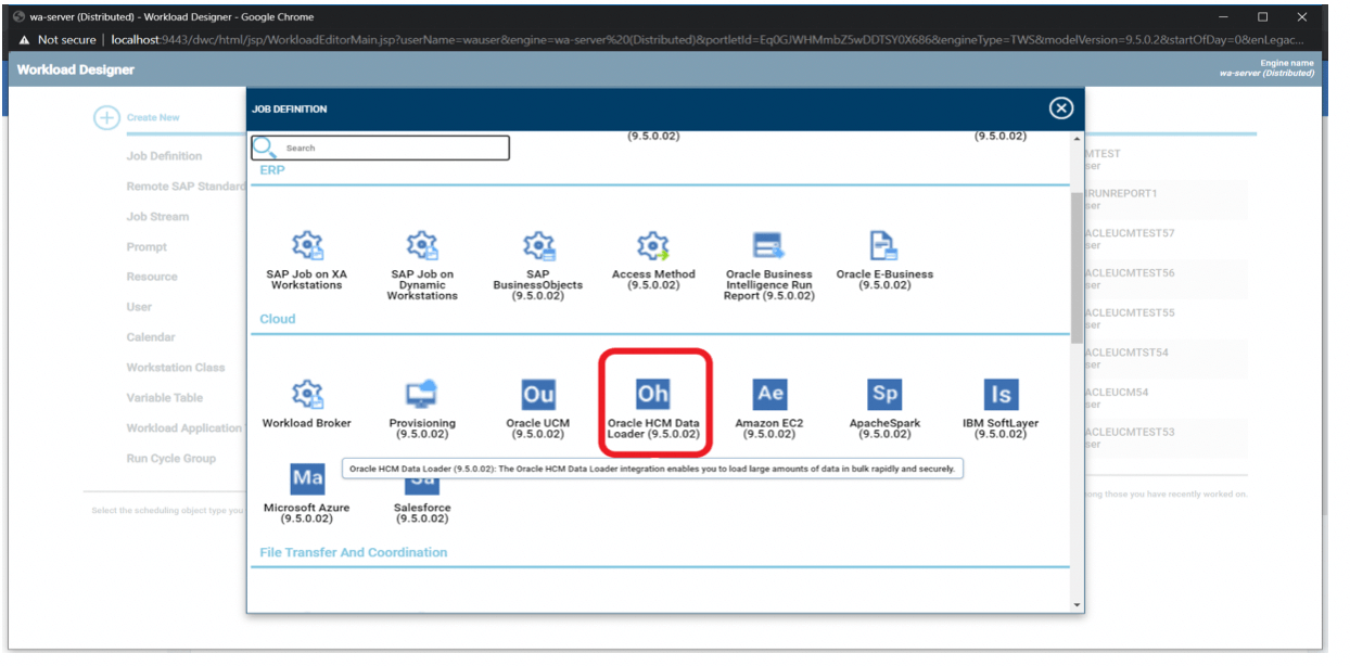 dynamic workload console