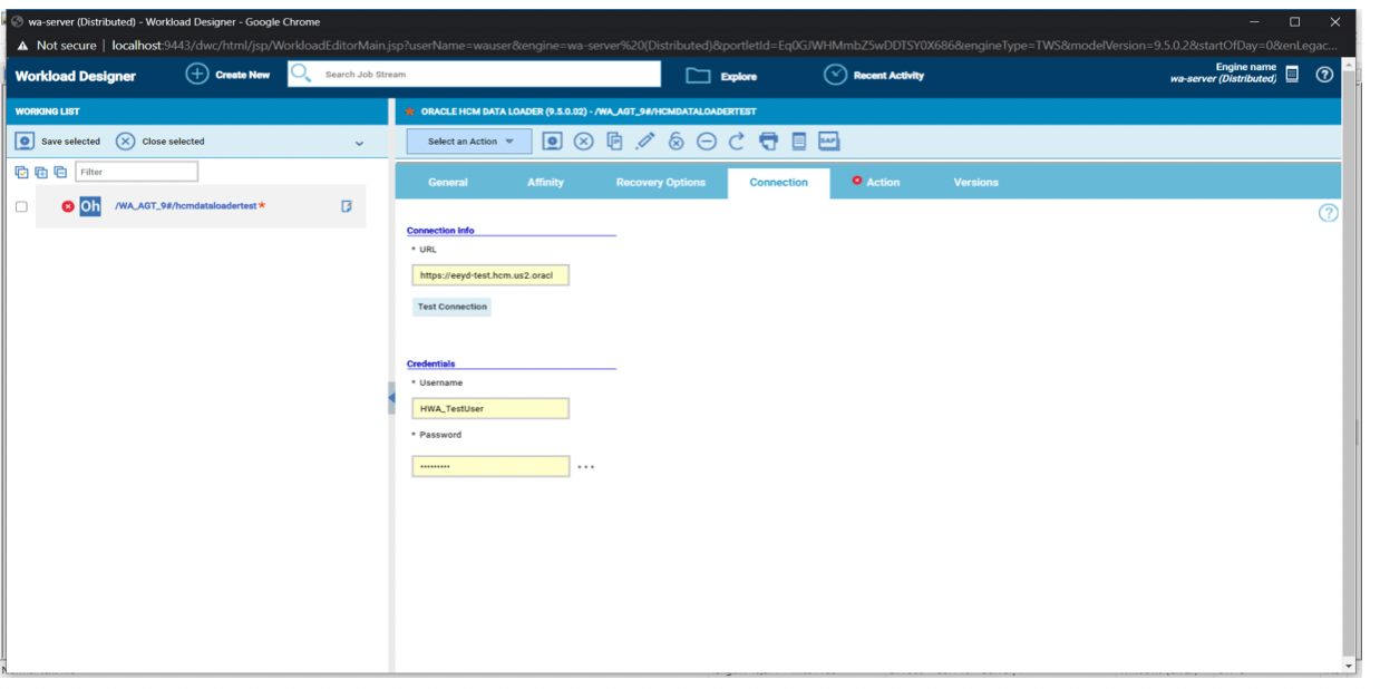 oracle username and password