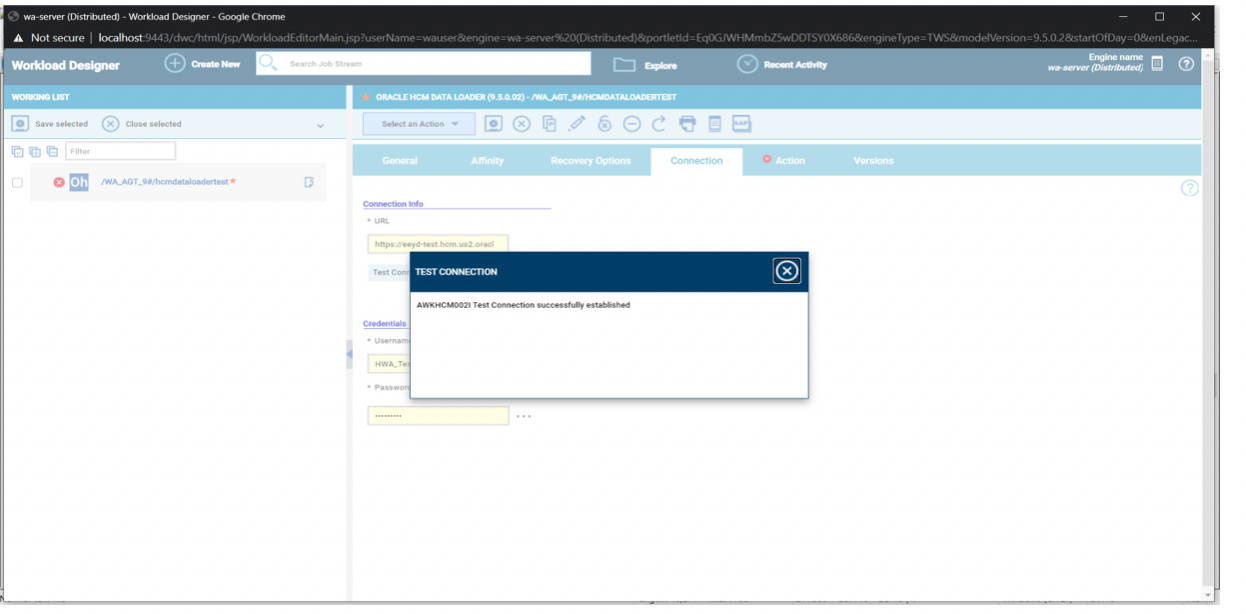 connection message is displayed