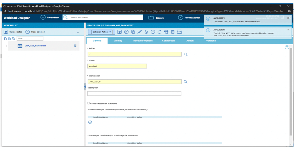 submitting the job stream